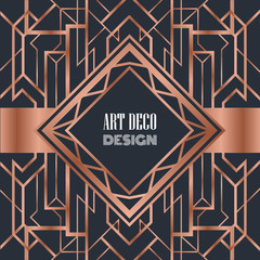 Art deco label vintage cover design vector