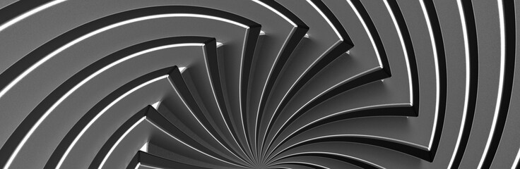 The abstract metal pattern background. 3D illustration.