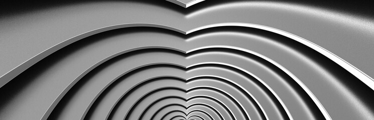 The abstract metal pattern background. 3D illustration.