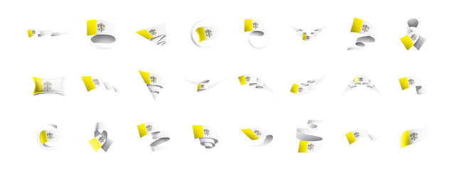 Vatican flag, vector illustration on a white background