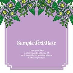 Vector illustration green leaves flower frame with your sample text here hand drawn