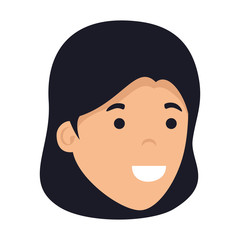 beautiful and young woman head character