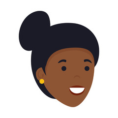 young black woman head character