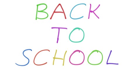 Back to School aus bunten handschriftlichen Buchstaben