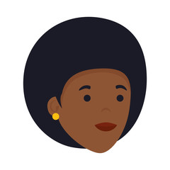 young black woman head character