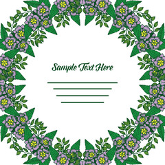 Vector illustration your sample text here with frame flower white backdrop hand drawn
