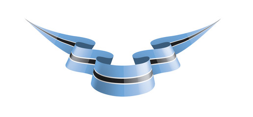 Botswana flag, vector illustration on a white background