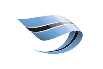 Botswana flag, vector illustration on a white background