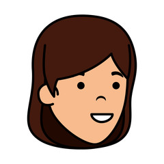 beautiful and young woman head character