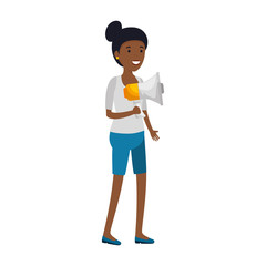 young black woman with megaphone