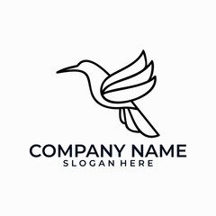 Bird design line art idea illustration vector template