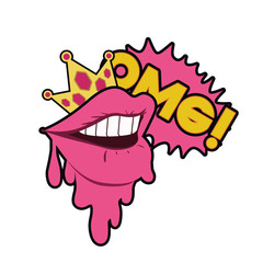 female mouth with speech bubble isolated icon