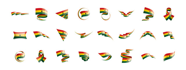 Fototapeta na wymiar Ghana flag, vector illustration on a white background