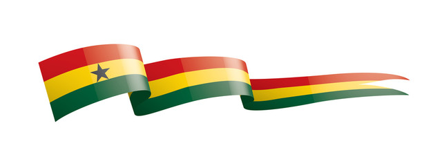 Ghana flag, vector illustration on a white background