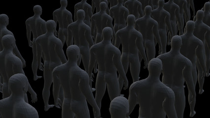 Crowd of 3d people. 3D illustration
