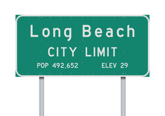 Long Beach City Limit road sign - obrazy, fototapety, plakaty
