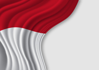 waving national flag of Indonesia