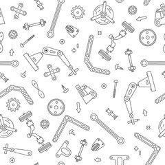 Estores personalizados infantiles con tu foto Seamless pattern with the details and gears for construction Robotics. Vector illustration