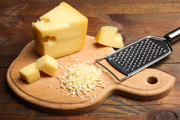 yellow Maasdam cheese, grated cheese