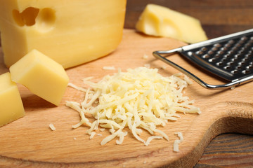 Maasdam cheese, grated cheese