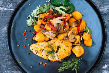 Chicken fillet mince with Potatoes and Mushrooms