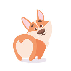 cute cartoon vector illustration of welsh corgi dog