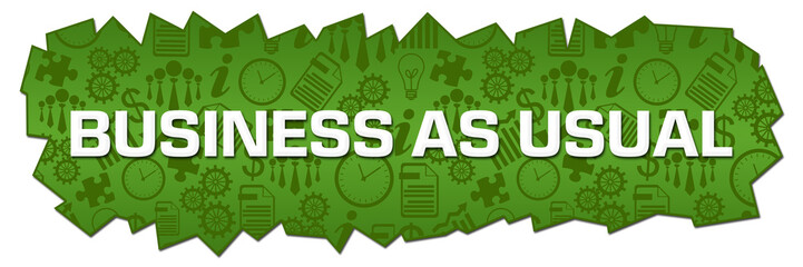 Business As Usual Green Business Symbols Cutout Horizontal 