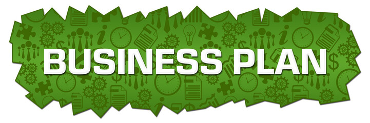 Fototapeta premium Business Plan Green Business Symbols Cutout Horizontal 