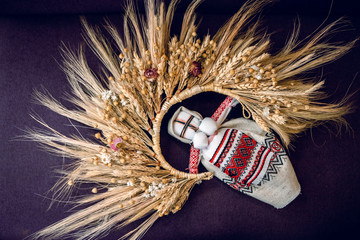 Handmade doll in the Ukrainian style. Handwork.