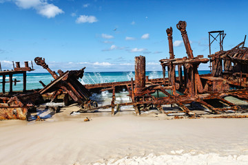 Maheno shipwreck at 75 miles beach, fraser island, australia