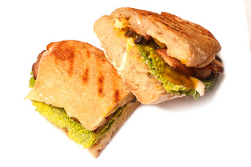 sandwich with ham and vegetables