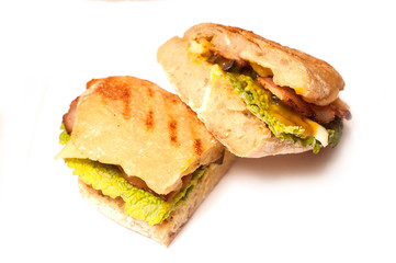 sandwich with ham and vegetables