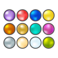 Collection of multicolored vector buttons. Vector illustration.