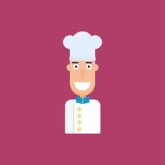 chef flat cartoon vector illustration
