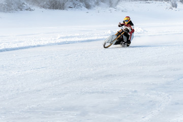 Motorcycle winter motocross track throws