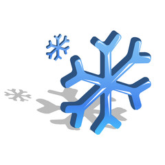 Snowflake blue isometric view icon