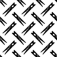 Clothes Peg Seamless Pattern, Clothespin Icon Design
