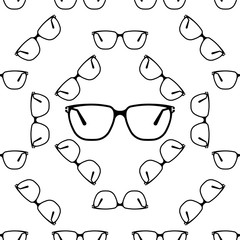 Spectacle Icon Seamless Pattern, Reading Glass Icon Design, Flat