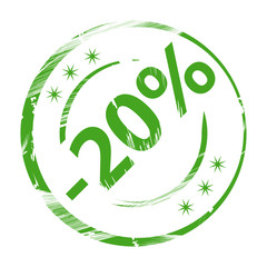 Discount 20% rubber stamp icon