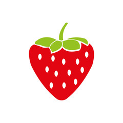Strawberry icon. Flat color design. Vector illustration.