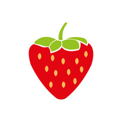 Strawberry vector icon illustration. Delicious strawberry icon. Red ripe strawberry icon.