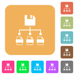 Save file as multiple format rounded square flat icons