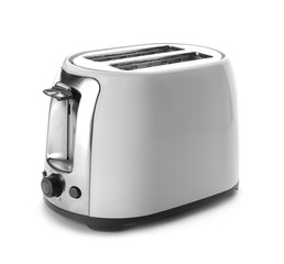 Modern toaster on white background