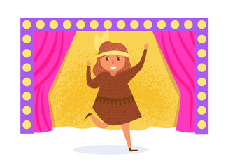 Children's theatrical performance Vector. Cartoon. Isolated art on white background.