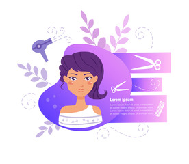 Hair salon Vector. Cartoon. Isolated art on white background.