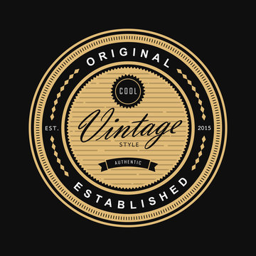 Circle vintage badge logo border western label retro vector illustration