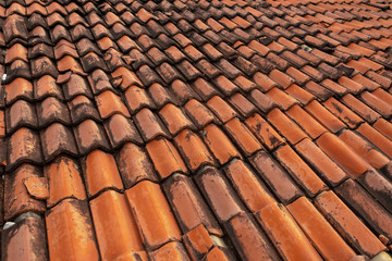 Red roof, beautiful texture for pattern. Shelter for house