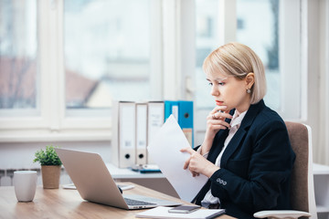 Young woman working in office