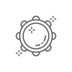 Tambourine, timbrel, tabour line icon.