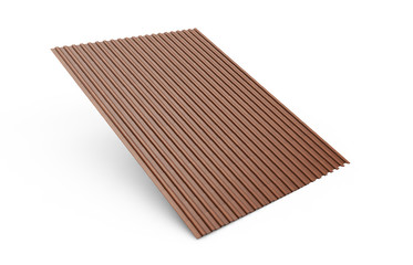 Metal tile sheets 3d render isolated on white